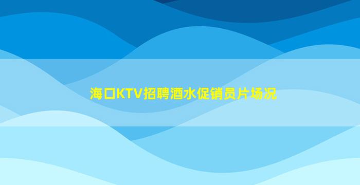 海口KTV招聘酒水促销员片场况